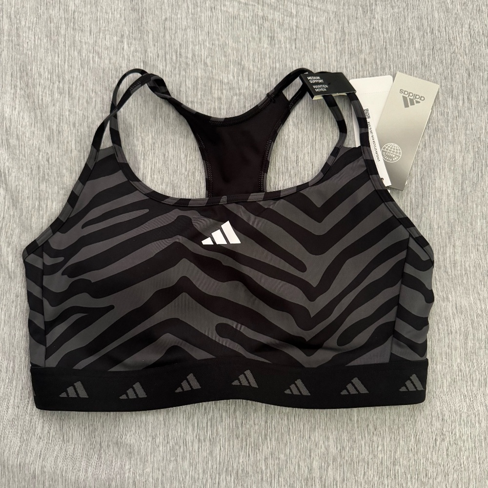 NWT Adidas Zebra Sports Bra - Picture 1 of 3